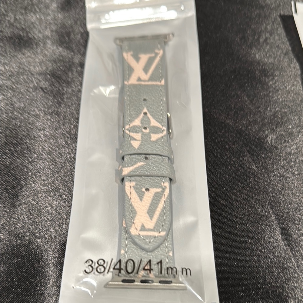 Luxury inspired Monogram Gray and Pink Watch Strap